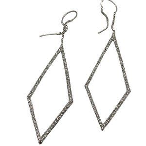 Sparkly rhinestone studded geometric drop earrings